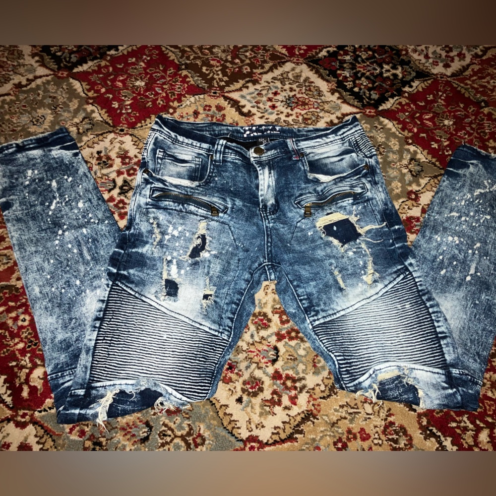 Distressed Blue Jeans for Men